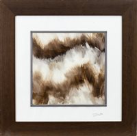 Lot 296 - COMPOSITION: BROWN AND WHITE, A MIXED MEDIA BY TOMMY FITCHET