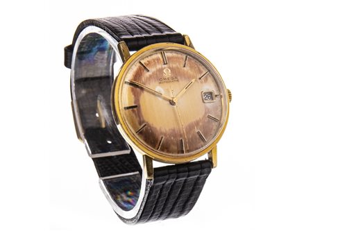 Lot 755 - A GENTLEMAN'S OMEGA AUTOMATIC GOLD PLATED WRIST WATCH
