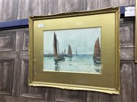 Lot 228 - BOATS IN HARBOUR, BY JAMES GILMOUR (SCOTTISH 1885 - 1937)