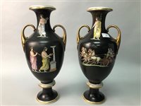 Lot 118 - A PAIR OF 19TH CENTURY NEOCLASSICAL GREEK STYLE VASES