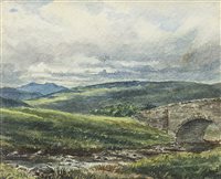 Lot 316 - RURAL SCENE WITH BRIDGE, A WATERCOLOUR BY JM TODD