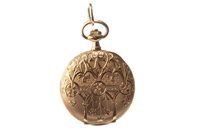 Lot 60 - A CONTINENTAL GOLD FOB WATCH
