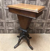 Lot 247 - A MAHOGANY INLAID SEWING TABLE