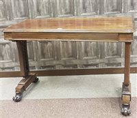 Lot 955 - A ROSEWOOD OBLONG LIBRARY TABLE