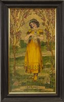 Lot 958 - AN ARTS AND CRAFTS POKER WORK STYLE PANEL OF SPRING