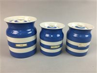 Lot 326 - A LOT OF THREE CORNISH WARE STORAGE JARS