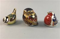Lot 338 - A LOT OF THREE ROYAL CROWN DERBY PAPERWEIGHTS