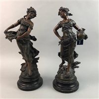 Lot 335 - A PAIR OF SPELTER FIGURES