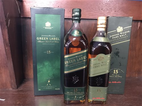 Lot 33 - JOHNNIE WALKER GREEN LABEL 15 YEARS OLD ONE