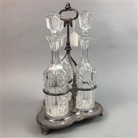 Lot 273 - A SET OF THREE CRYSTAL DECANTERS, A PAIR OF DECANTERS AND OTHERS
