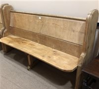 Lot 396 - A VICTORIAN PINE CHURCH PEW