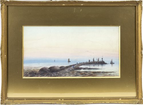 Lot 699 - HERRING SNACKS IN THE FIRTH OF FORTH, A WATERCOLOUR BY JOHN RUTHERFORD WIGHT