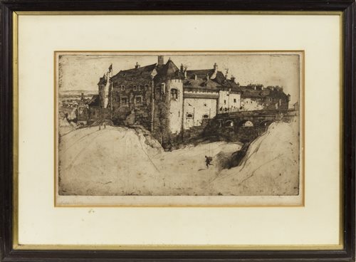 Lot 474 - DIEPPE CASTLE, AN ETCHING BY SIR DAVID YOUNG CAMERON
