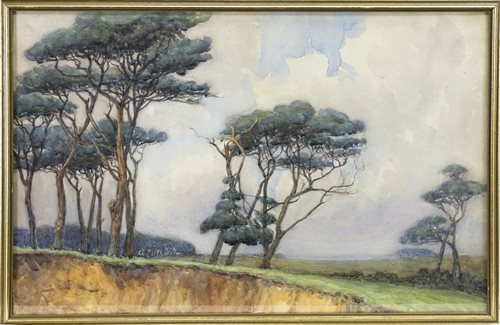Lot 661 - SCOTCH FIRS, A WATERCOLOUR BY LAWRENCE LINNELL
