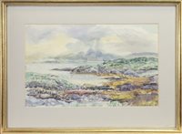 Lot 488 - THE PAPS OF JURA FROM CARSAIG, A WATERCOLOUR BY MARY NICOL NEILL ARMOUR