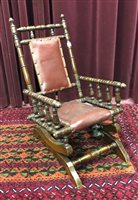 Lot 463 - A MAHOGANY ROCKING CHAIR