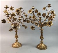 Lot 487 - A PAIR OF DECORATIVE CANDLESTICKS