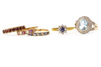 Lot 13 - A GROUP OF FIVE GEM SET RINGS