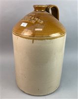 Lot 523 - A LARGE STONEWARE WHISKY FLASK