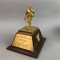 Lot 502 - A LOT OF FIRE SERVICE STATUES AND TWO MODEL HELMETS