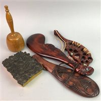 Lot 503 - A COLLECTION OF CHINESE CARVED WOODEN CEREMONIAL PADDLES