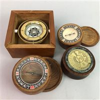 Lot 506 - A REPRODUCTION CHINESE SHIPS COMPASS AND OTHER COMPASSES