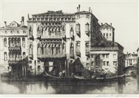 Lot 704 - PLAZA PISANI, AN ETCHING BY ANDREW F AFFLECK