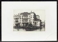 Lot 704 - PLAZA PISANI, AN ETCHING BY ANDREW F AFFLECK