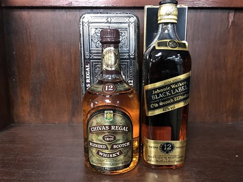 Lot 24 - JOHNNIE WALKER BLACK LABEL 12 YEARS OLD AND