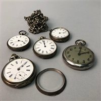 Lot 57 - A JOHN FORREST SILVER POCKET WATCH WITH OTHER WATCHES
