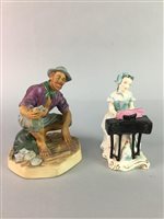 Lot 114 - A ROYAL DOULTON FIGURE OF A BEACHCOMBER WITH A WEDGWOOD FIGURE