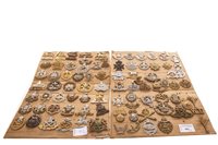 Lot 992 - A LOT OF TWO BOARDS OF MOSTLY ENGLISH CAP BADGES