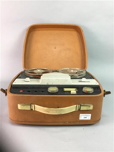 Lot 200 - A LOT OF THREE VINTAGE PORTABLE RECORD PLAYERS