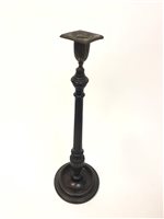 Lot 1020 - A PAIR OF MAHOGANY CANDLESTICKS OF GEORGE III DESIGN