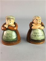 Lot 31 - A PAIR OF FIGURAL ROYAL DOULTON SALT AND PEPPER SHAKERS