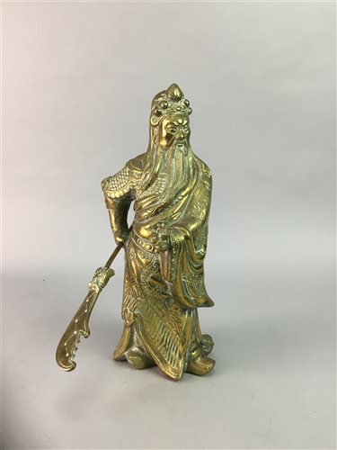Lot 135 - CHINESE BRONZE FIGURE OF AN EMPEROR