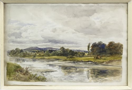 Lot 496 - ON THE NITH, A WATERCOLOUR BY ALEXANDER BALLINGALL