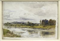 Lot 496 - ON THE NITH, A WATERCOLOUR BY ALEXANDER BALLINGALL