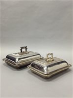 Lot 226 - A SILVER PLATED BREAKFAST DISH COVER AND TWO SILVER PLATED DISHES