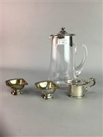 Lot 225 - AN ASPREY OF LONDON WATER JUG AND A CONDIMENT SET