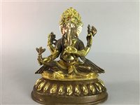 Lot 26 - AN EASTERN COPPER AND BRASS MODEL OF GANESH