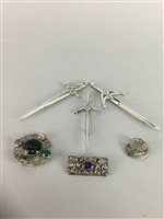 Lot 5 - TWO SCOTTISH SILVER BROOCHES AND THREE SILVER KILT PINS