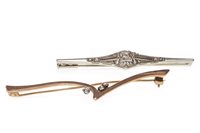 Lot 3 - AN ART DECO DIAMOND SET BROOCH AND ONE OTHER