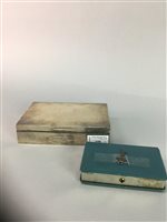Lot 159 - A SILVER CIGARETTE BOX WITH VINTAGE MONEY BOX