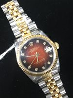 Lot 763 - A LADY'S ROLEX OYSTER PERPETUAL DATEJUST WRIST WATCH