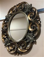 Lot 252 - A GILT WALL MIRROR WITH TWO OTHERS