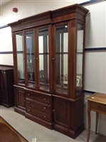 Lot 254 - A REPRODUCTION AMERICAN BREAKFRONT DISPLAY CABINET