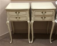 Lot 259 - A FRENCH DRESSING CHEST AND BEDSIDE CHESTS