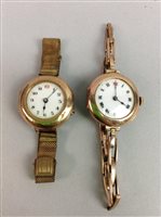 Lot 267 - A LOT OF TWO GOLD CASED WRIST WATCHES