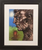 Lot 2327 - * PETER HOWSON OBE, AN EPIPHANY, pastel on...